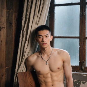 在杠铃杆上较劲的型男